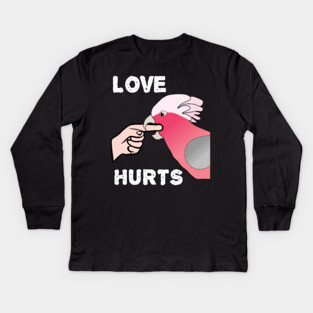 Love Hurts Rose-breasted Galah Cockatoo Parrot Biting Kids Long Sleeve T-Shirt