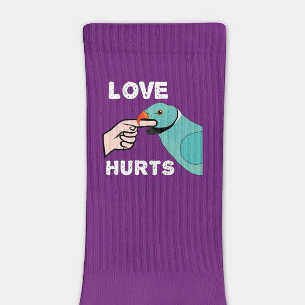 Love Hurts Blue Indian Ringneck Male Parrot Biting by Einstein Parrot