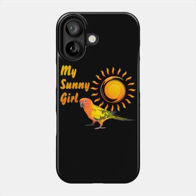 Sun Conure Parrot Sunny Sunshine Girl Phone Case by Einstein Parrot
