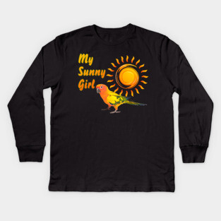 Sun Conure Parrot Sunny Sunshine Girl Kids Long Sleeve T-Shirt