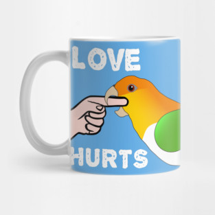 White Bellied Caique Parrot - Love Hurts Biting Mug