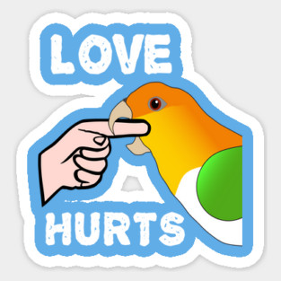 White Bellied Caique Parrot - Love Hurts Biting Magnet