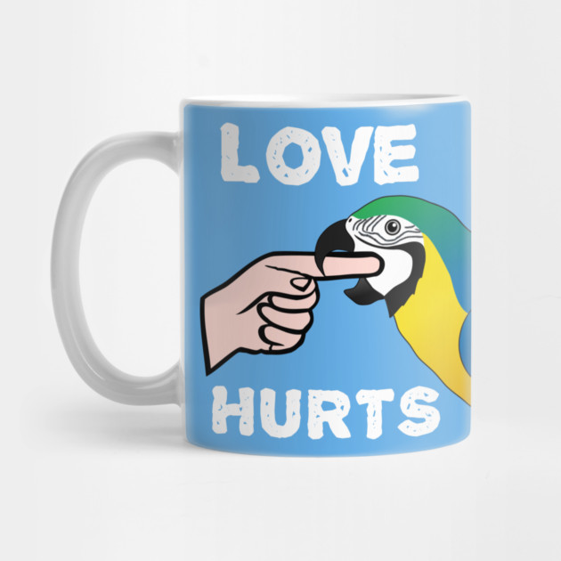 Love Hurts Blue and Gold Macaw Parrot biting by Einstein Parrot