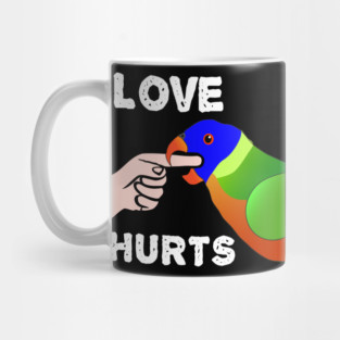 Love Hurts Lorikeet Parrot Biting Mug