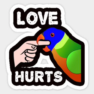Love Hurts Lorikeet Parrot Biting Magnet