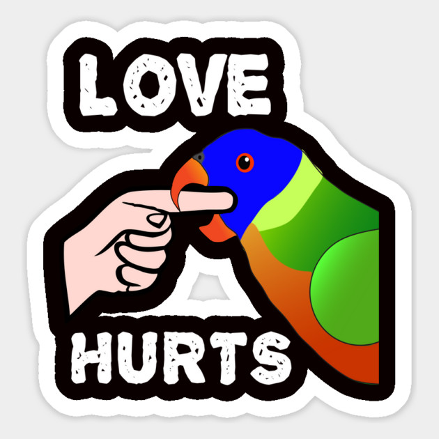 Love Hurts Lorikeet Parrot Biting Magnet by Einstein Parrot