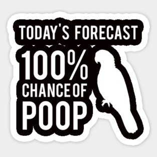 Today's Forecast 100% Chance of Poop, parrot Magnet