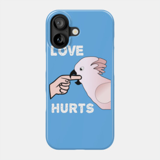 Love Hurts Moluccan Cockatoo Parrot Biting Phone Case