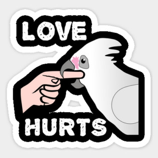 Bare-eyed Goffin Cockatoo Love Hurts Sticker