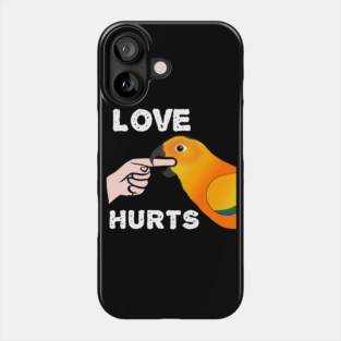Love Hurts Sun Conure Parrot Biting Phone Case