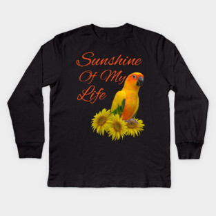 Sun Conure Parrot Sunshine Sunflower Kids Long Sleeve T-Shirt