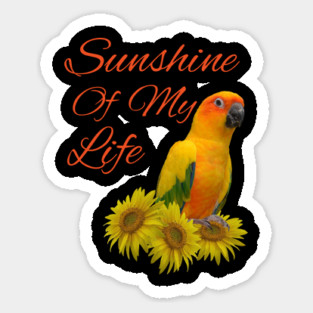 Sun Conure Parrot Sunshine Sunflower Sticker