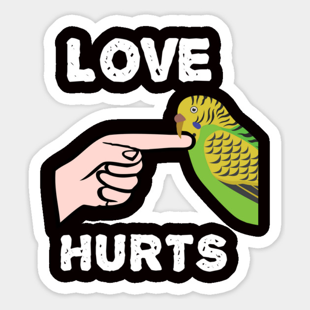 Love Hurts Budgie Parakeet Parrot Biting Magnet by Einstein Parrot