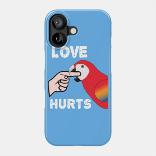Love Hurts Scarlet Macaw Parrot Biting Phone Case