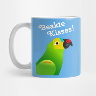Beakie Kisses Blue Front Amazon Parrot Cute Mug