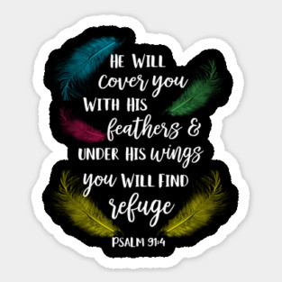 Cover You With His Feathers Psalm 91:4 Parrot bird Sticker