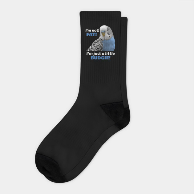 Fat Budgie Blue Parakeet Parrot Socks by Einstein Parrot