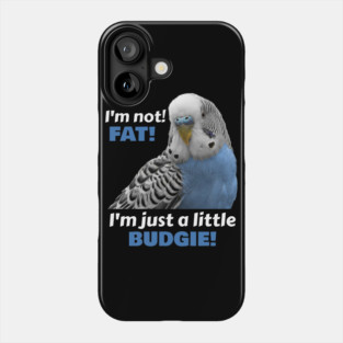 Fat Budgie Blue Parakeet Parrot Phone Case