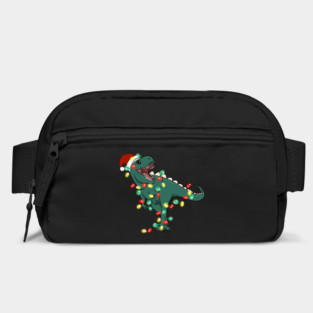 T-Rex Santa Christmas Lights Bag
