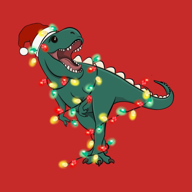 T-Rex Santa Christmas Lights by The WYLD Tribe