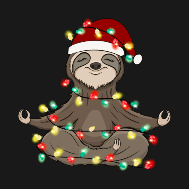 Lazy Sloth Santa Meditation Christmas Lights by The WYLD Tribe