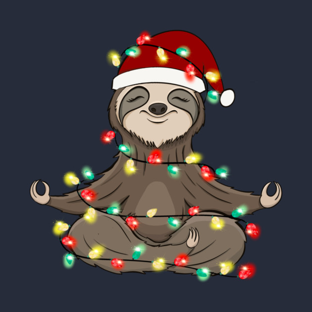 Lazy Sloth Santa Meditation Christmas Lights by The WYLD Tribe