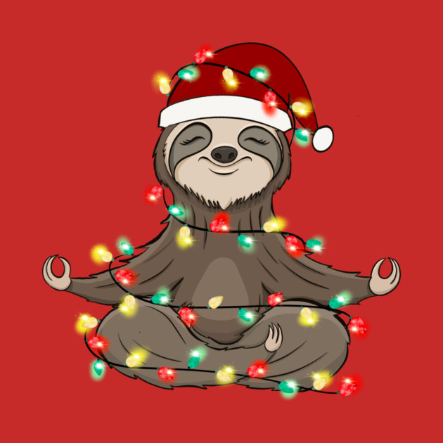 Lazy Sloth Santa Meditation Christmas Lights by The WYLD Tribe