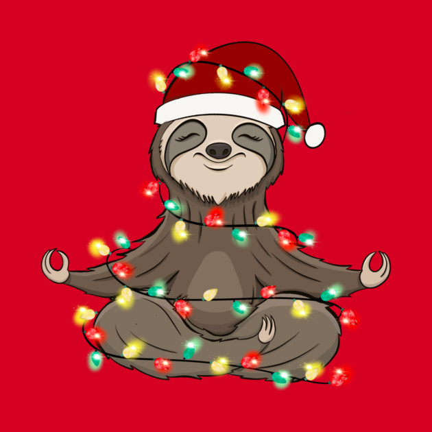 Lazy Sloth Santa Meditation Christmas Lights by The WYLD Tribe