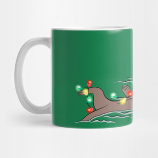 Otter Santa Christmas Lights Mug
