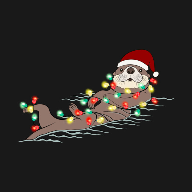 Otter Santa Christmas Lights by The WYLD Tribe