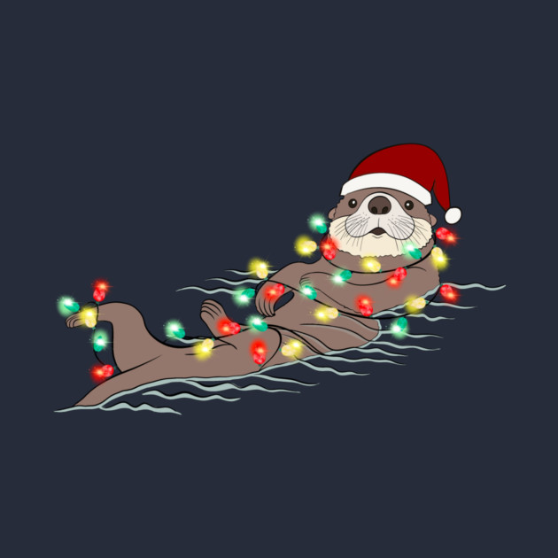 Otter Santa Christmas Lights by The WYLD Tribe