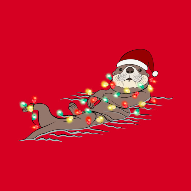 Otter Santa Christmas Lights by The WYLD Tribe
