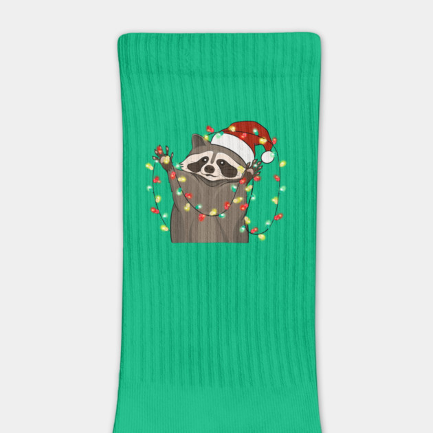 Racoon Santa Hat Christmas Lights by The WYLD Tribe