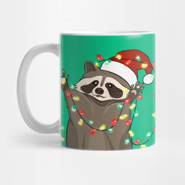 Racoon Santa Hat Christmas Lights by The WYLD Tribe