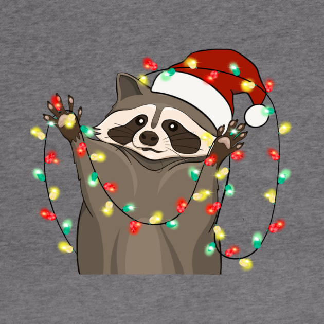 Racoon Santa Hat Christmas Lights by The WYLD Tribe