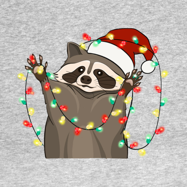 Racoon Santa Hat Christmas Lights by The WYLD Tribe
