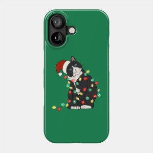 Cat Santa Christmas Lights Phone Case