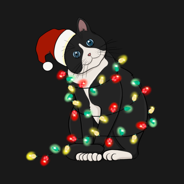 Cat Santa Christmas Lights by The WYLD Tribe