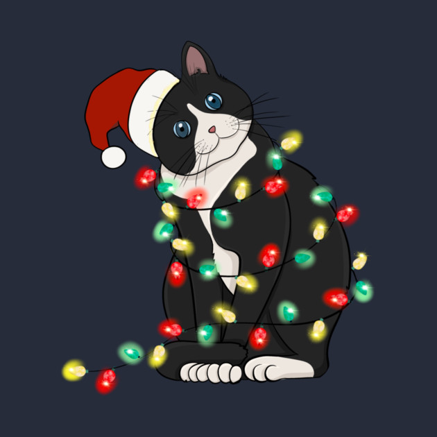 Cat Santa Christmas Lights by The WYLD Tribe