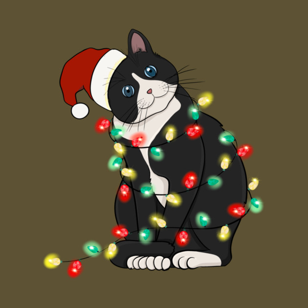 Cat Santa Christmas Lights by The WYLD Tribe