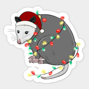 Halloween Opposum Christmas Lights Costume Sticker