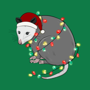 Halloween Opposum Christmas Lights Costume T-Shirt
