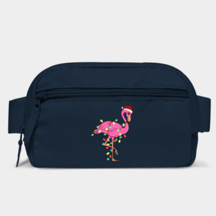 Flamingo Wrapped With Christmas Lights Bag