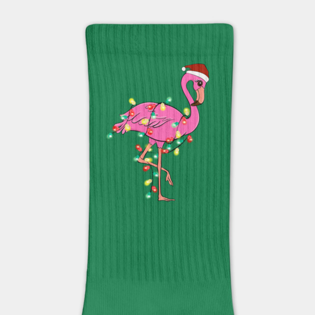 Flamingo Wrapped With Christmas Lights by The WYLD Tribe
