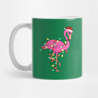 Flamingo Wrapped With Christmas Lights Mug