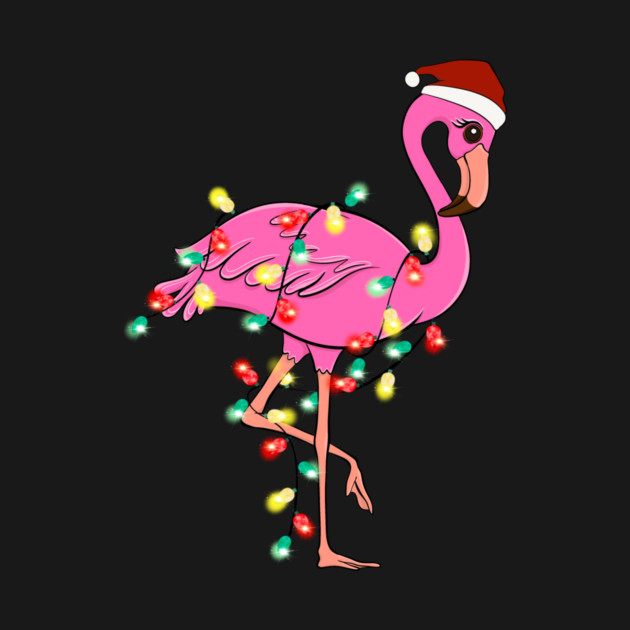 Flamingo Wrapped With Christmas Lights by The WYLD Tribe