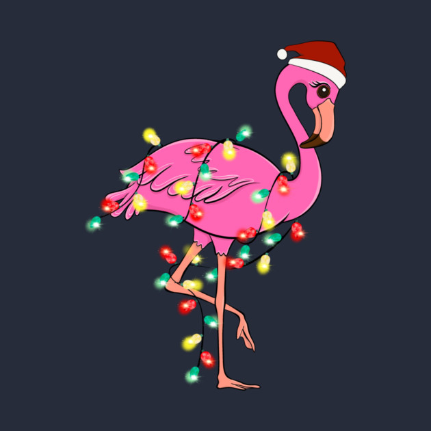 Flamingo Wrapped With Christmas Lights by The WYLD Tribe