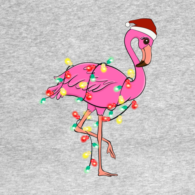 Flamingo Wrapped With Christmas Lights by The WYLD Tribe