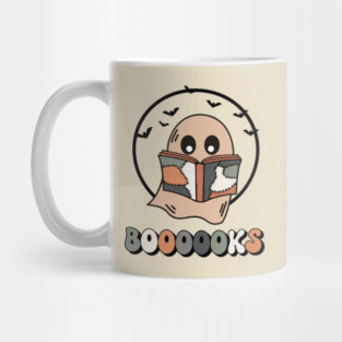Booooks Halloween Ghost Boo Book Reader Librarian Costume Mug