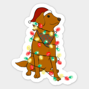 Dog Christmas Lights Graphic Magnet